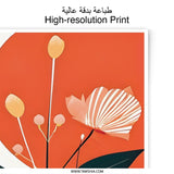 Floral Photographic Print, Abstract Botanical Art, Orange Flower Wall Decor, Trendy Home Decor, Modern Art Print, Living Room Art (140) - Tawshia