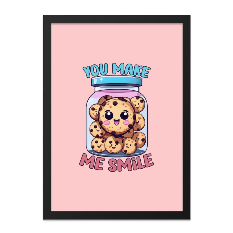 Cookie Jar Wall Art, Cute Cookies, You Make Me Smile Art, Kids Room Decor, Kawaii Art Print, Foodie Gift, Funny Sweet Treat Art Print - Tawshia