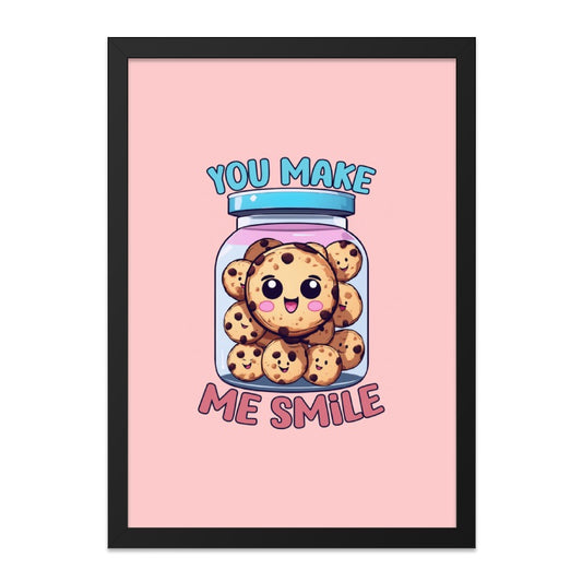 Cookie Jar Wall Art, Cute Cookies, You Make Me Smile Art, Kids Room Decor, Kawaii Art Print, Foodie Gift, Funny Sweet Treat Art Print - Tawshia