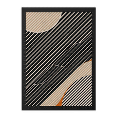 Modern Abstract Wall Art, Geometric Print, Diagonal Lines Art, Beige and Black Decor, Contemporary Wall Decor, Living Room Art - Tawshia