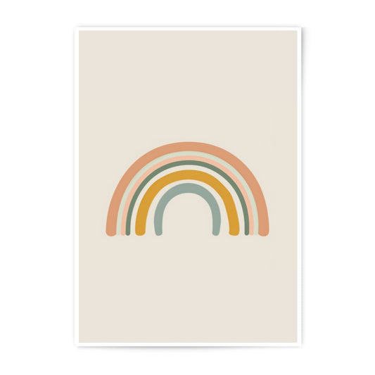 Boho Rainbow Photographic Print, Neutral Colors Rainbow Art, Minimalist Rainbow Print, Kids Room Decor, Nursery Wall Art, Rainbow Wall Decor - Tawshia