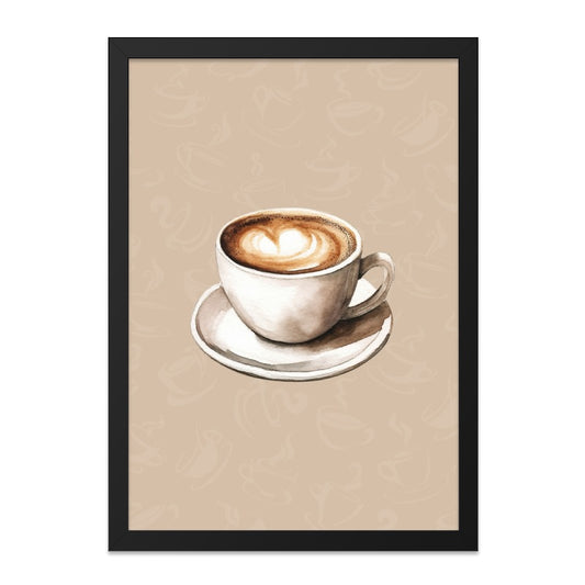 Coffee Cup Wall Art, Latte Art Print, Coffee Lover Gift, Kitchen Decor, Watercolor Painting, Cafe Wall Decor, Modern Art Print - Tawshia