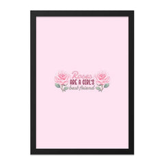 Roses Are A Girl's Best Friend Wall Art, Pink Rose Flower Print, Floral Wall Decor, Girly Room Decor, Trendy Home Decor, Gift for Her - Tawshia
