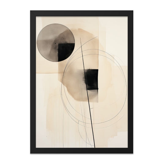 Abstract Geometric Wall Art, Minimalist Circle Square Print, Modern Art Home Decor, Neutral Tone Fine Art Print, Contemporary Wall Decor - Tawshia