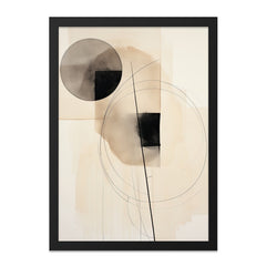 Abstract Geometric Wall Art, Minimalist Circle Square Print, Modern Art Home Decor, Neutral Tone Fine Art Print, Contemporary Wall Decor - Tawshia