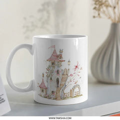 Fairy Tale Mug, Watercolor Castle Coffee Mug, Fantasy House Gift, Whimsical Home Decor, Unique Tea Mug - Tawshia