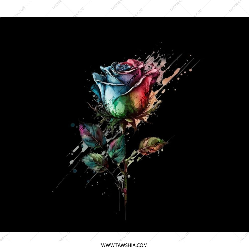 Rainbow Rose Backpack, Floral Backpack, Aesthetic Backpack, Colorful Rose Art, Trendy Backpack, Unique Backpack, Gift for Her - Tawshia