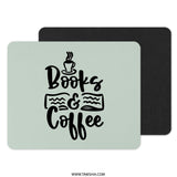 Books and Coffee Mouse Pad, Cute Desk Accessories, Office Decor, Reader Gift, Coffee Lover Gift, Bookish Gift, Unique Mousepad, Desk Mat - Tawshia