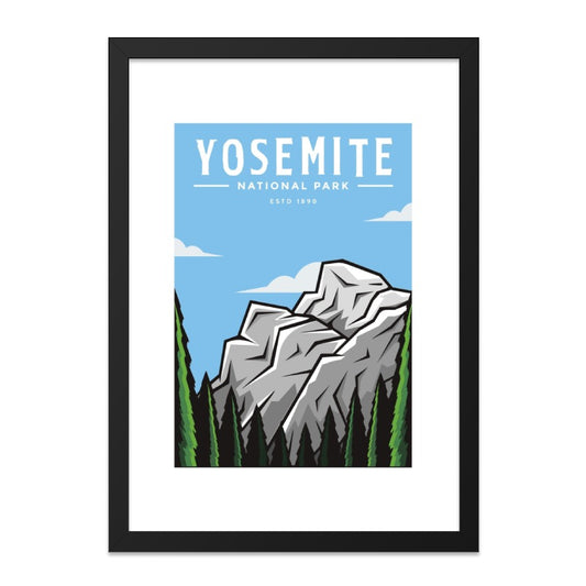 Yosemite Wall Art, National Park Decor, Vintage Travel Poster, Landscape Print, Cabin Decor, Nature Artwork, Mountains Illustration - Tawshia