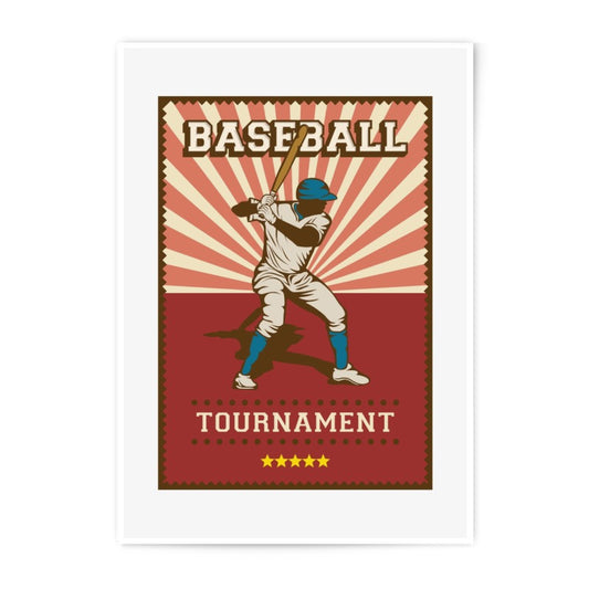 Baseball Tournament Photographic Print, Sports Wall Art, Retro Baseball Decor, Baseball Player Art Print, Vintage Style Gift, Wall Decor - Tawshia