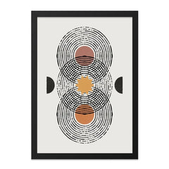 Abstract Geometric Wall Art, Boho Circles Print, Celestial Star Art, Modern Minimalist Decor, Home Living Room Art - Tawshia