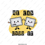 We Can Undo It Pillow, Ctrl Z Design, Gamer Home Decor, Programmer Gift, Cute Keyboard Keys Throw Pillow, Novelty Computer Pillow - Tawshia