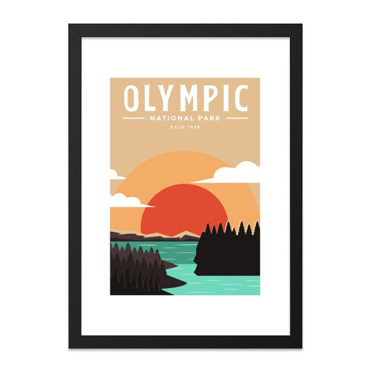 Olympic National Park Wall Art, Travel Poster, Vintage Style Art, Landscape Print, Home Decor, Nature Wall Decor, Unique Gift Idea - Tawshia