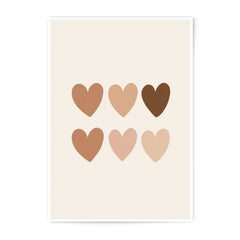 Neutral Hearts Photographic Print, Boho Wall Art, Earth Tones Print, Minimalist Art Print, Home Decor, Modern Wall Decor - Tawshia