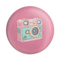 Cute Cartoon Camera Pinback, Retro Camera Badge, Pink Photography Button, Gift for Photographers, Colorful Camera Pin - Tawshia