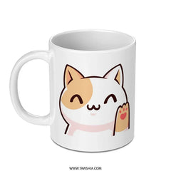 Cute Cat Mug, Kawaii Kitten Coffee Mug, Funny Cat Lover Gift, Novelty Mug, Cat Paw Heart Mug, Animal Mug, Gift for Her, Gift for Him - Tawshia