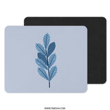 Blue Leaves Mouse Pad, Botanical Mousepad, Leaf Design, Office Decor, Desk Accessory, Computer Mouse Mat, Nature Inspired Gift - Tawshia