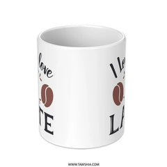 I Love Latte Mug, Coffee Lover Gift, Caffeine Addict, Coffee Bean Art, Latte Design Mug, Hot Beverage Mug, Coffee Drink, Best Selling Mug - Tawshia