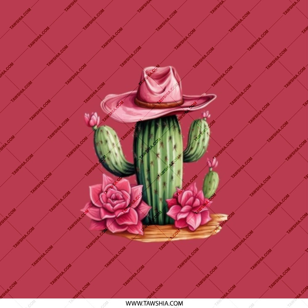 Cactus in Hat Pocket Mirror, Floral Succulent, Western Pocket Mirror, Cute Travel Mirror, Small Makeup Mirror, Gift for Her - Tawshia