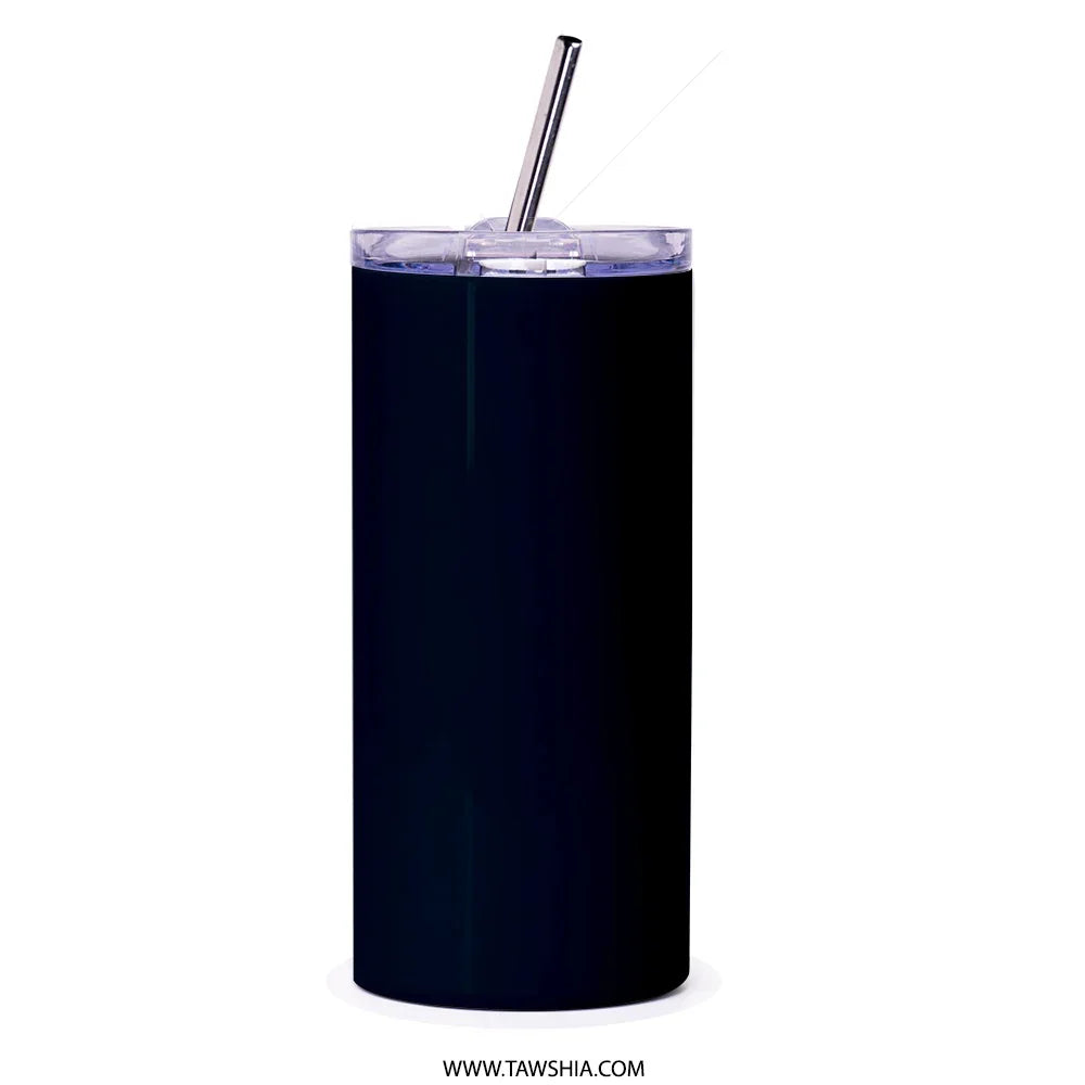 Sleek Black Travel Tumbler with Lid and Straw product type
