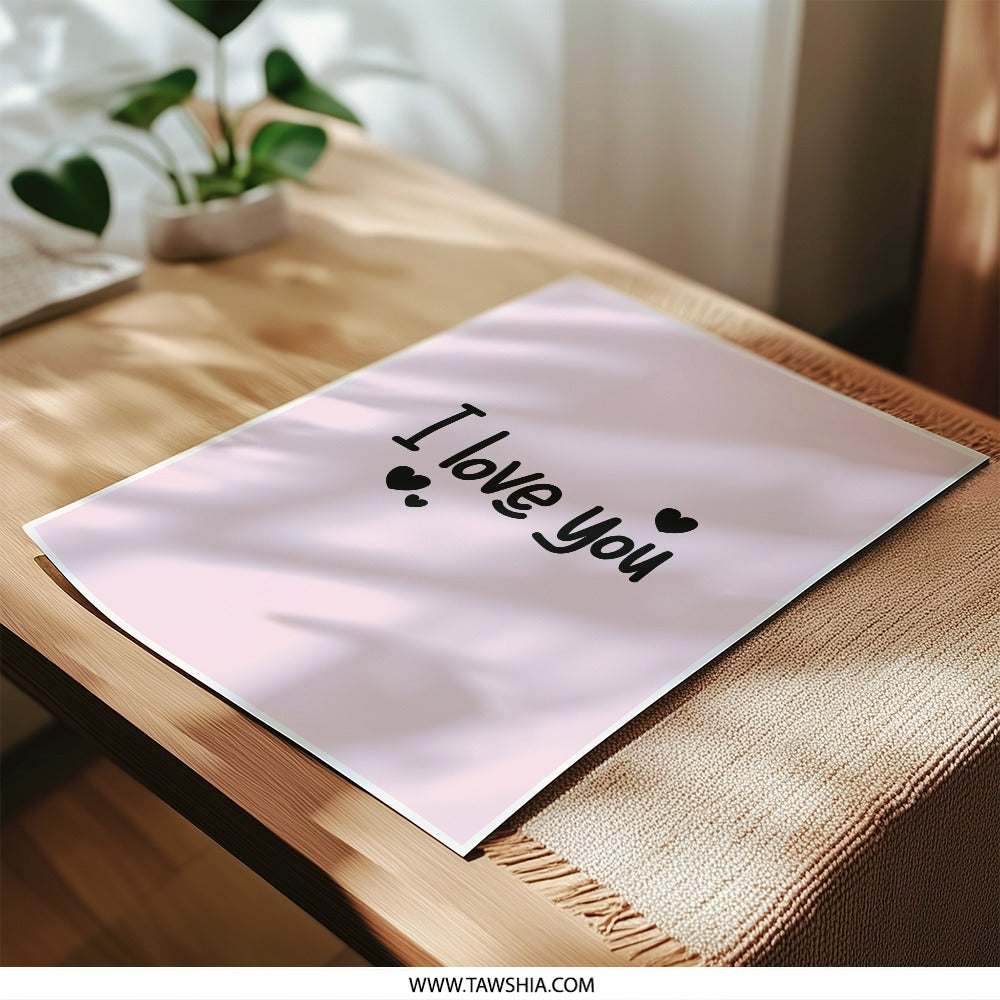 I Love You Photographic Prints, Romantic Wall Art, Home Decor Prints, Love Prints, Minimalist Art Print, Valentine's Day Gift - Tawshia