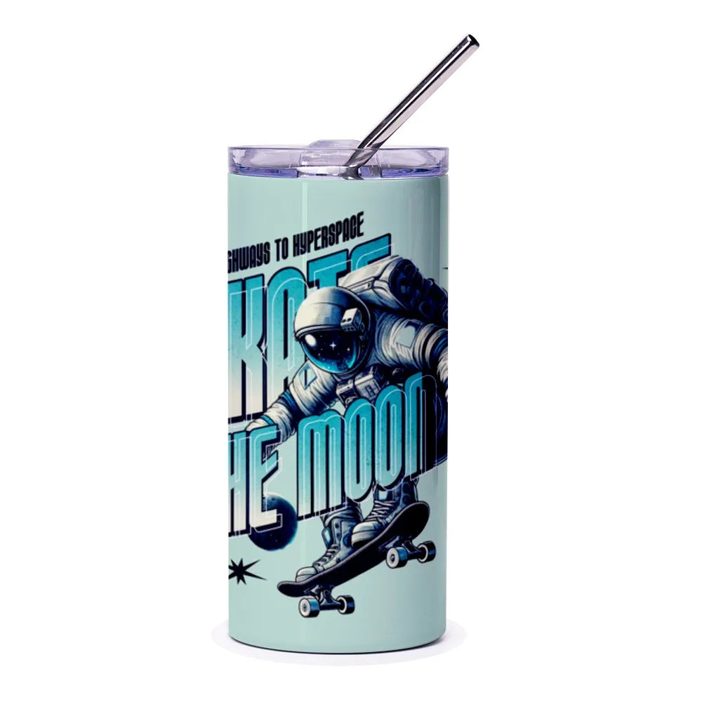Space Skateboarding Design on Travel Tumbler product