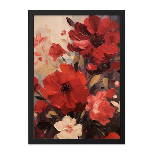 Red Poppy Wall Art, Floral Painting Print, Botanical Wall Decor, Flower Art Print, Red Floral Wall Decor, Poppy Art Print, Framed Wall Art - Tawshia