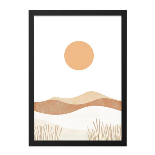Boho Desert Sun Wall Art, Minimalist Landscape Print, Modern Home Decor, Neutral Color Art, Nature Inspired Wall Decor - Tawshia