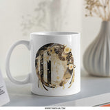 Floral Letter I Mug, Initial I Coffee Mug, Decorative Letter Mug, Elegant Floral Mug, Personalized Letter Mug, Unique Initial Mug SKU: MG10004215 - Tawshia