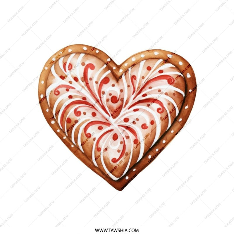 Gingerbread Heart Pillow, Holiday Decor Pillow, Christmas Pillow, Sweet Treat Pillow, Festive Accent Cushion, Holiday Home Accent, Love - Tawshia