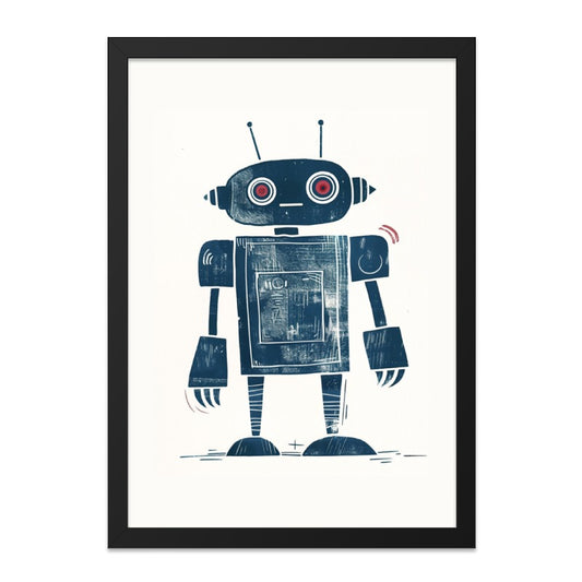 Retro Robot Wall Art, Vintage Style Robot Decor, Kids Room Robot Print, Cute Robot Illustration, Sci Fi Art - Tawshia