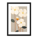 Floral Wall Art, White Flower Print, Botanical Art, Modern Wall Decor, Minimalist Art, Floral Home Decor - Tawshia
