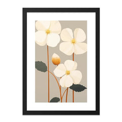 Floral Wall Art, White Flower Print, Botanical Art, Modern Wall Decor, Minimalist Art, Floral Home Decor - Tawshia