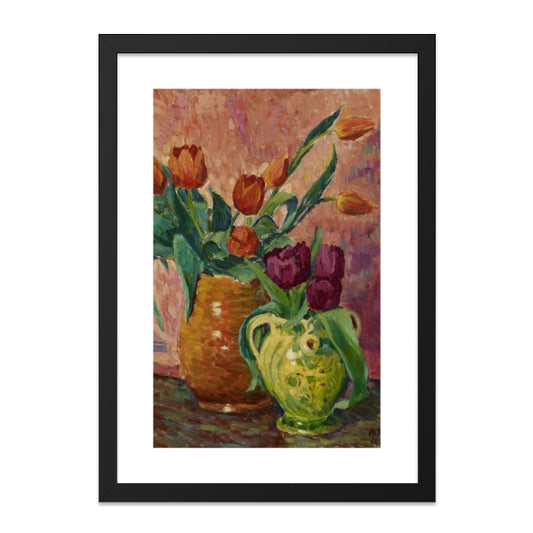 Tulip Vase Wall Art, Floral Painting Print, Still Life Art, Colorful Home Decor, Flower Arrangement Artwork, Fine Art Print - Tawshia