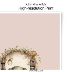 Autumn Reading Nook Photographic Prints, Cozy Armchair Art, Fall Decor Prints, Pumpkin Art Prints, Home Library Art Print - Tawshia