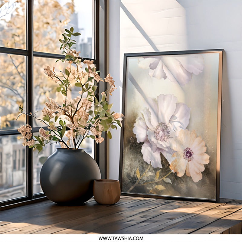 Floral Wall Art, Flower Artwork, Botanical Print, Home Decor, Modern Wall Hanging, Floral Art Print, Blossom Wall Art, Nature Inspired - Tawshia
