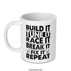 Build It Tune It Mug, Race Car Lover Gift, Mechanic Coffee Cup, Car Enthusiast Gift, Funny Car Mug, Car Guy Mug, Gift for Him - Tawshia