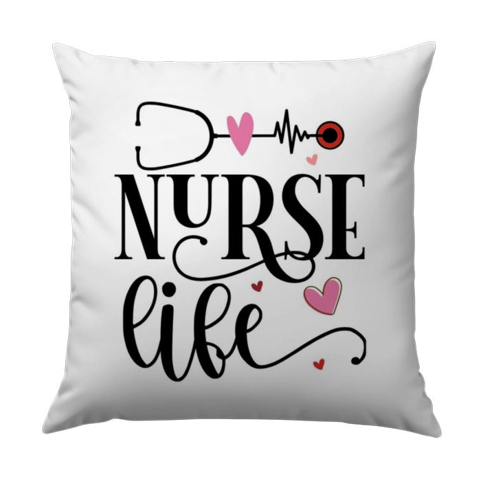 Nurse Life Pillow, Heart, Stethoscope Throw Pillow, Nursing Gift Idea, Registered Nurse Decor, Cute Pillow, Health Care Worker Gift - Tawshia