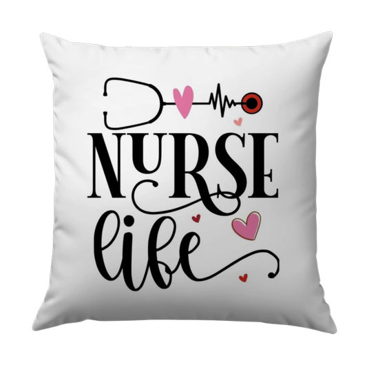 Nurse Life Pillow, Heart, Stethoscope Throw Pillow, Nursing Gift Idea, Registered Nurse Decor, Cute Pillow, Health Care Worker Gift - Tawshia