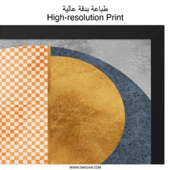 Modern Geometric Wall Art, Abstract Shapes Print, Contemporary Home Decor, Unique Wall Hanging, Circle Square Wall Art, Minimalist Design - Tawshia