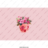 Pink Flower Pot Tumbler, Floral Tumbler, Unique Flower Design Tumbler, Trendy Tumbler, Aesthetic Tumbler, Gift Idea Tumbler, Drinkware - Tawshia