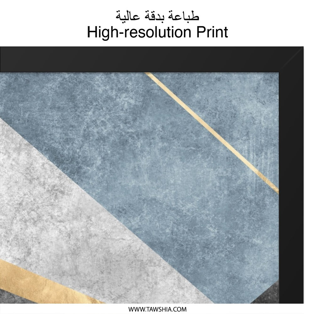 Abstract Geometric Wall Art, Modern Art Print, Scandinavian Art, Minimalist Wall Decor, Gold Accent Art, Home Decor, Art for Living Room - Tawshia
