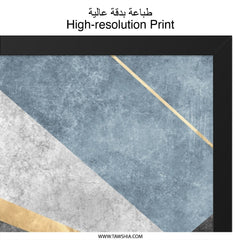 Abstract Geometric Wall Art, Modern Art Print, Scandinavian Art, Minimalist Wall Decor, Gold Accent Art, Home Decor, Art for Living Room - Tawshia