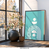 Abstract Wall Art, Minimalist Print, Geometric Art, Modern Wall Decor, Turquoise Art Print, Home Decor, Stylish Art Print, Contemporary Art - Tawshia