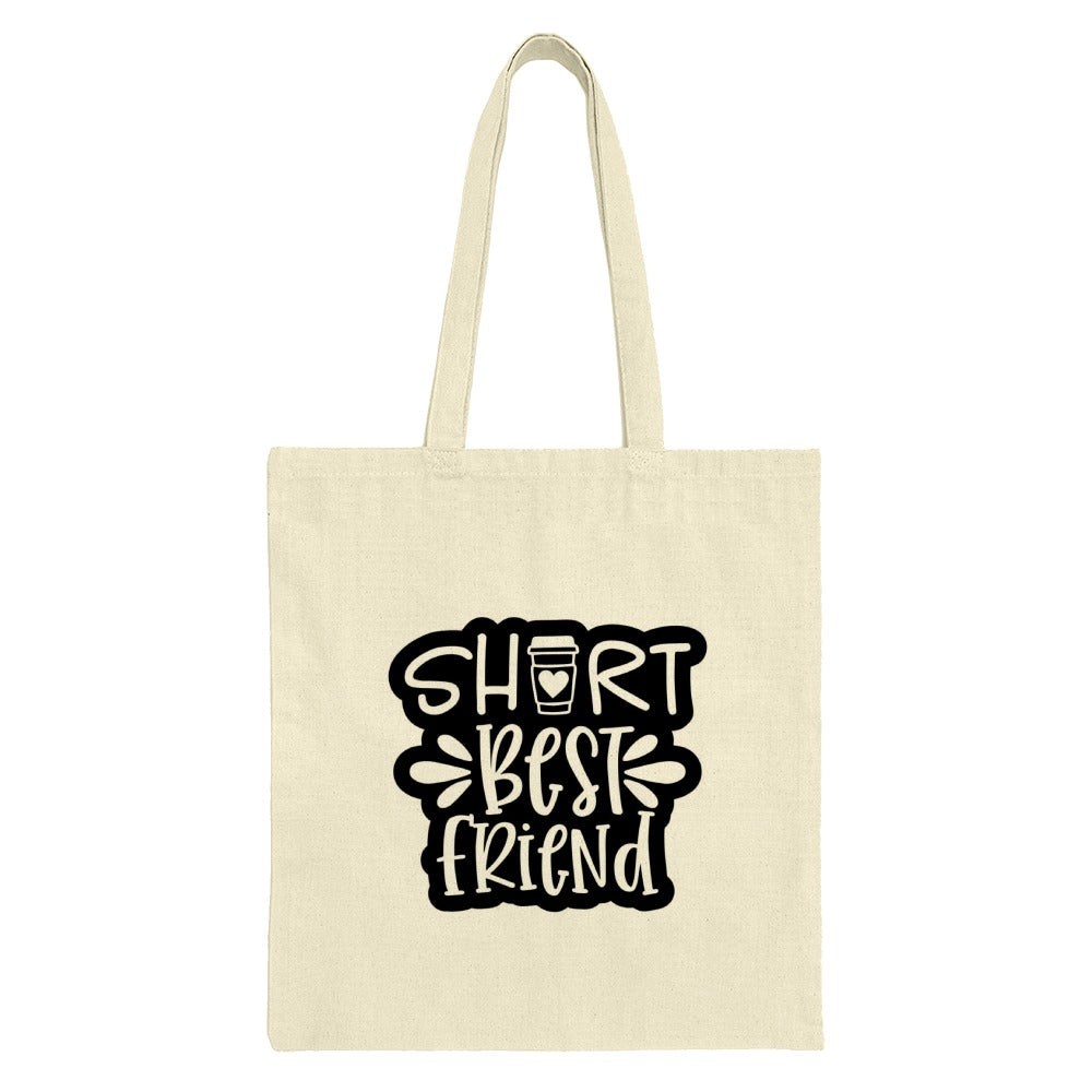 Short Best Friend Tote Bag, Coffee Lover Gift, Friendship Bag, Gift for Bestie, Short Coffee Friend Gift, Funny Tote Bag, Gift for Her - Tawshia