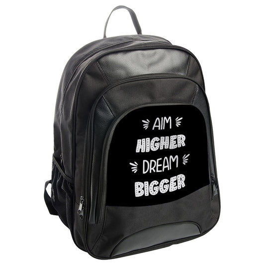 Aim Higher Dream Bigger Backpack, Inspirational Backpack, Motivational Backpack, School Backpack, College Backpack, Book Bag - Tawshia