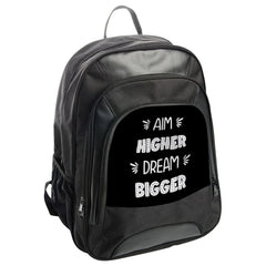 Aim Higher Dream Bigger Backpack, Inspirational Backpack, Motivational Backpack, School Backpack, College Backpack, Book Bag - Tawshia