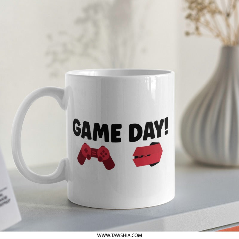 Game Day Mug, Gamer Gift, Gaming Mug, Video Game Lover, Game Controller, Gamer Coffee Cup, Gift For Him, Gift For Her, Console Mug - Tawshia