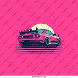 Pink Skyline Pocket Mirror, JDM Car Design, Compact Mirror, Aesthetic Mirror, Gift for Car Lover, Makeup Mirror, Travel Mirror - Tawshia