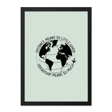 Friendship Wall Art, Distance Means Little, Travel Wall Decor, Friendship Gift, Globe Art Print, Long Distance Gift, Airplane Decor - Tawshia